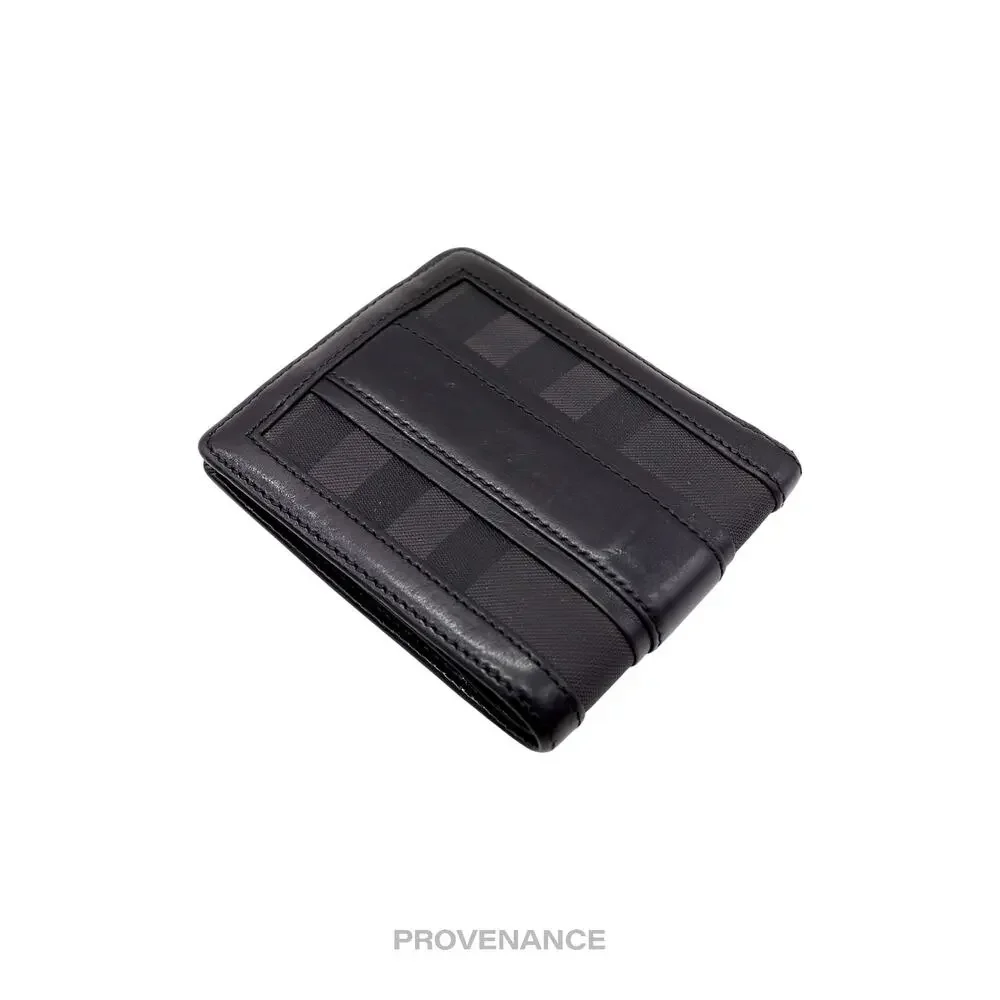 🔴 Burberry Bifold Wallet - London Check Black Charcoal